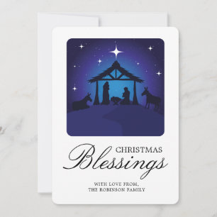 Christmas Nativity Scene Christian Blessing Holiday Card