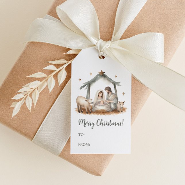 Christmas Nativity Scene Gift Tag (Sweet Christmas Nativity Scene Gift Tags)