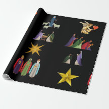 Christmas Nativity Scene Gift Wrapping Paper