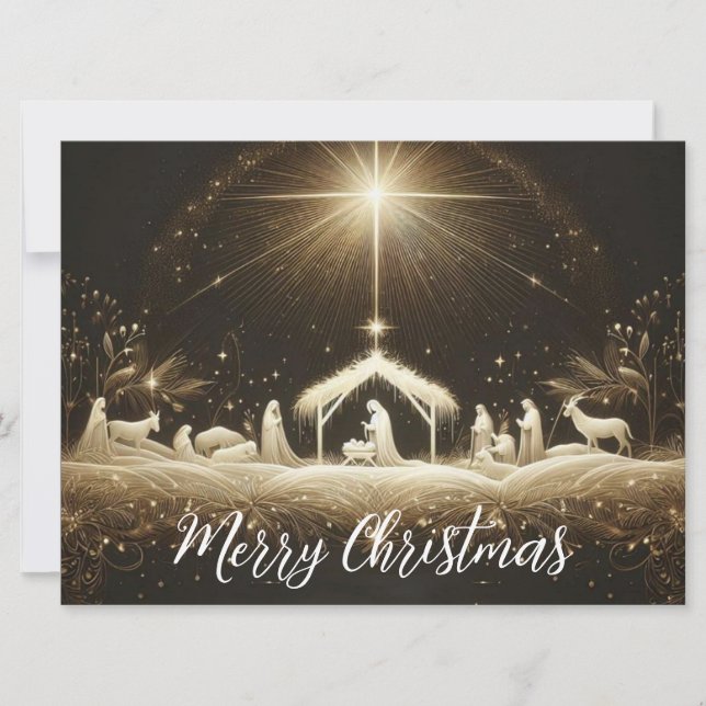 Christmas Nativity Scene Holiday Card (Front)