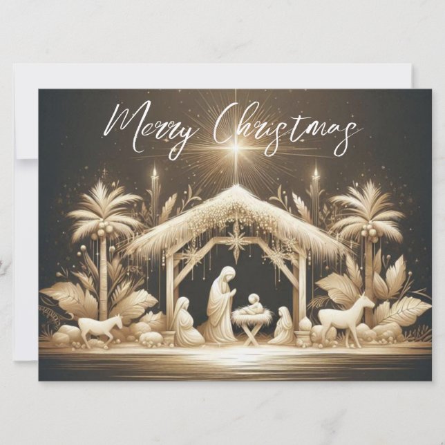 Christmas Nativity Scene Holiday Card (Front)