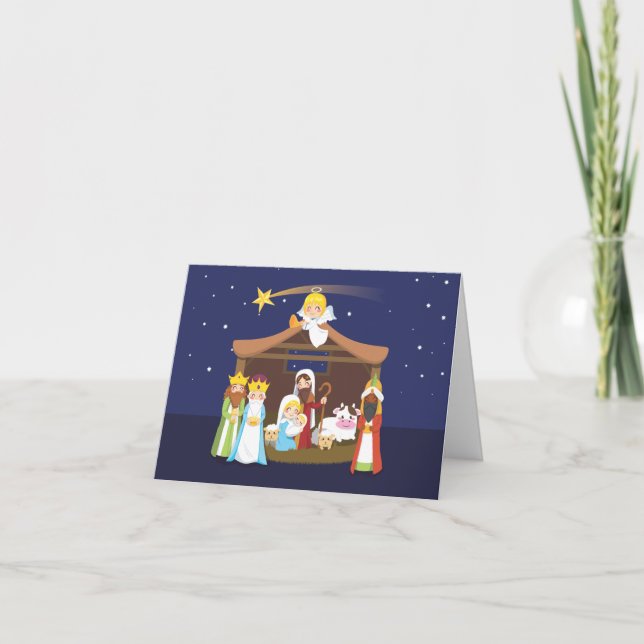 Christmas Nativity Scene Holiday Card (Front)