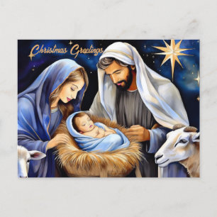 Christmas Nativity scene  Holiday Postcard