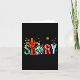 Christmas Nativity Scene Jesus Cross True Story Xm Card