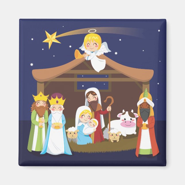 Christmas Nativity Scene Magnet (Front)