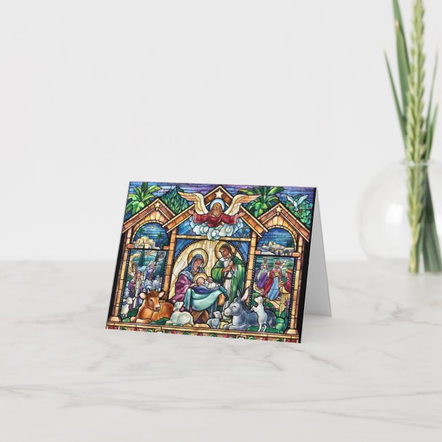 Christmas Nativity scene Merry Christmas Card (Front)