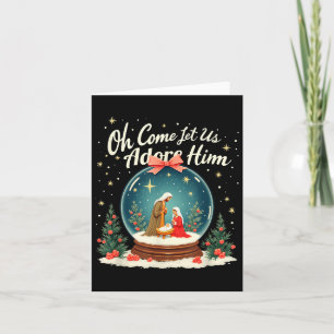Christmas Nativity Scene Oh Come Let Us Adore Him Card