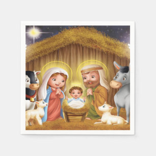 Christmas Nativity Scene Paper Napkins