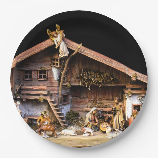 Christmas Nativity Scene Paper Plate (Front)