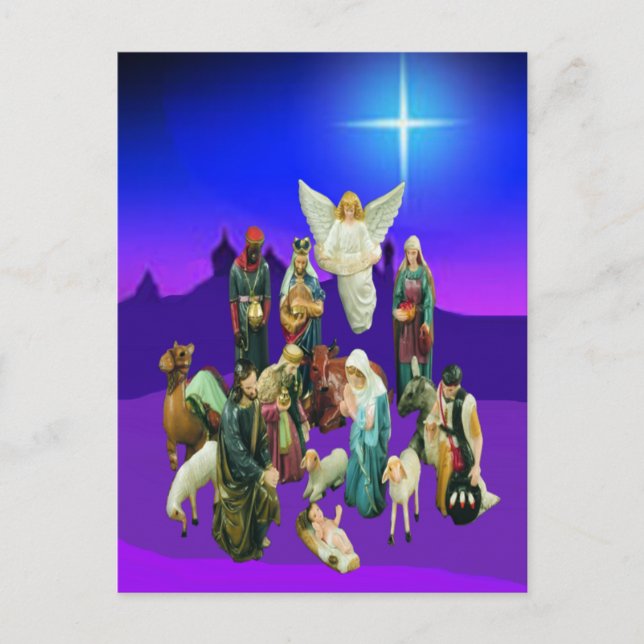 Christmas Nativity Scene Postcard (Front)