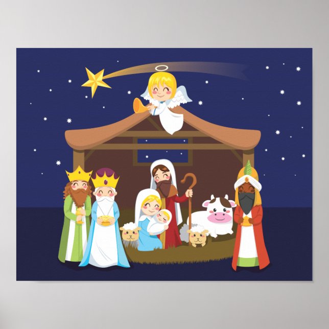 Christmas Nativity Scene Poster (Front)