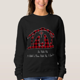 Christmas Nativity Scene Red Plaid Costume Isaiah Sweatshirt