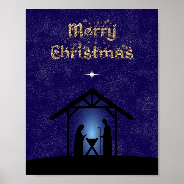 Christmas Nativity Scene Religious Poster (Front)