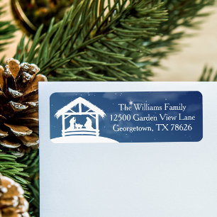 Christmas Nativity Scene Religious Return Address