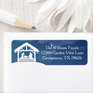 Christmas Nativity Scene Religious Return Address