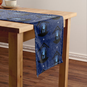 Christmas Nativity Scene Religious Short Table Runner