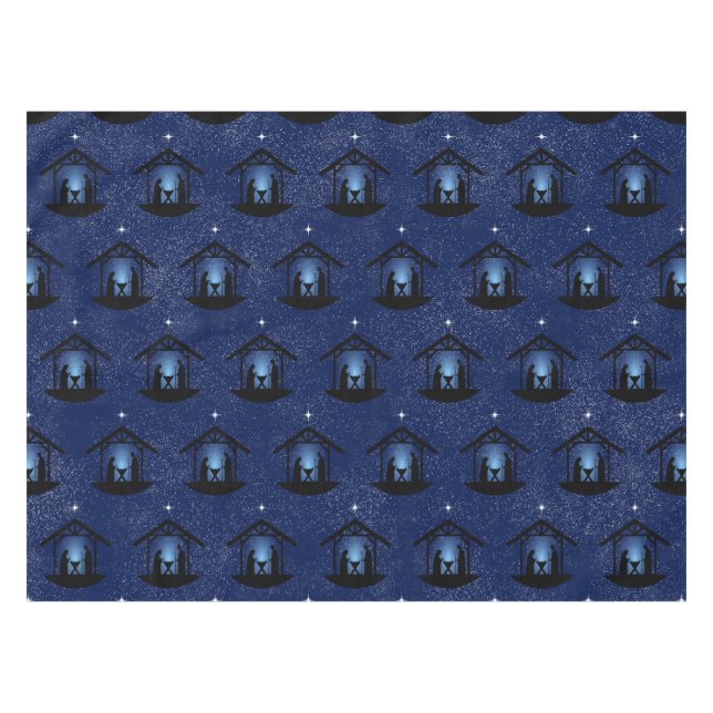 Christmas Nativity Scene Religious Tablecloth (Front (Horizontal))
