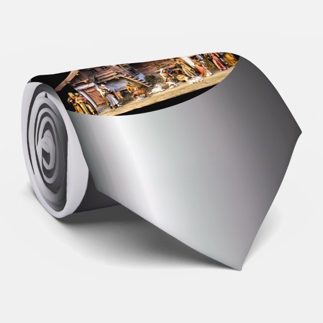 Christmas Nativity Scene Tie (Rolled)