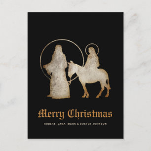 Christmas Nativity Silhouette Holiday Postcard