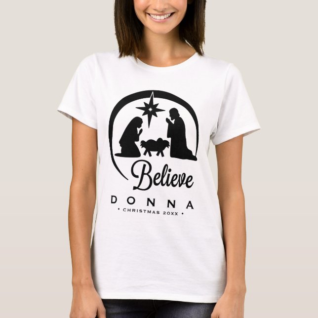 Christmas Nativity Silhouette T-Shirt (Front)