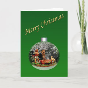 Christmas Nativity Sphere Scene Customisable Card