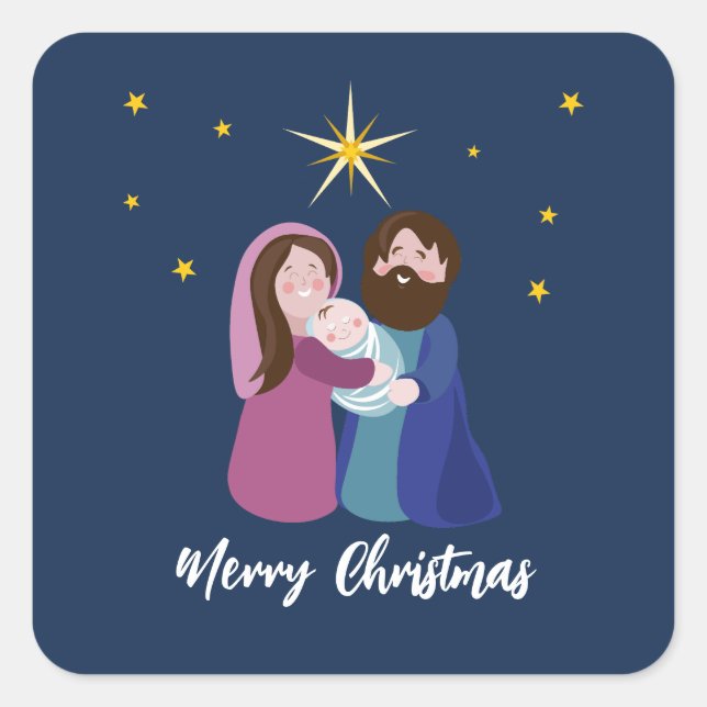 Christmas Nativity  Square Sticker (Front)
