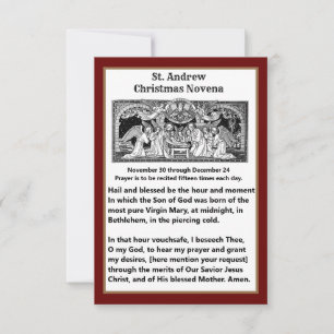 Christmas Nativity St. Andrew Novena Prayer Card