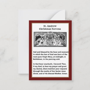 Christmas Nativity St. Andrew Novena Prayer Card