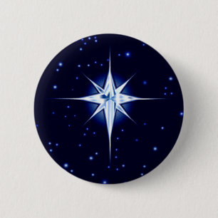 Christmas Nativity Star 6 Cm Round Badge