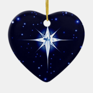 Christmas Nativity Star Ceramic Tree Decoration