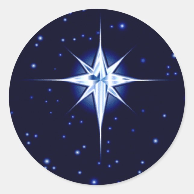 Christmas Nativity Star Classic Round Sticker (Front)