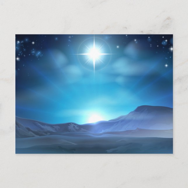 Christmas Nativity Star of Bethlehem Holiday Postcard (Front)