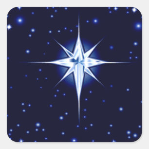 Christmas Nativity Star Square Sticker