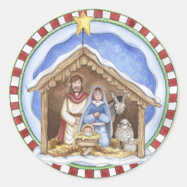 Christmas Nativity Sticker (Front)