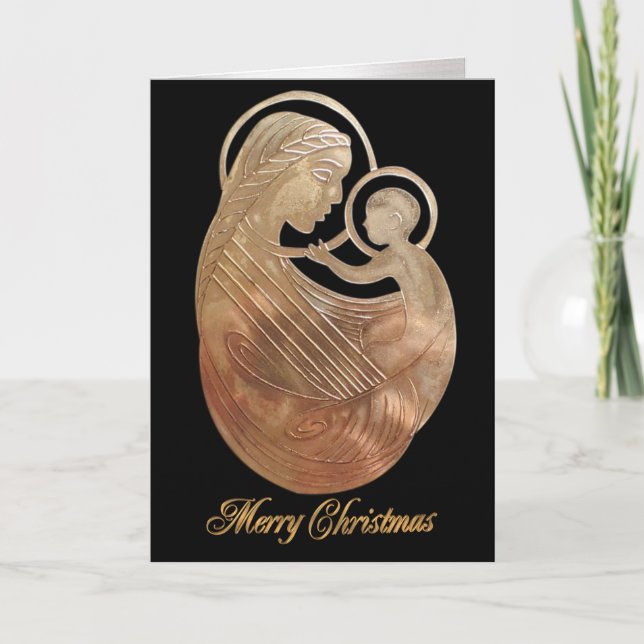 Christmas nativity The Madonna religious card (Front)