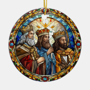 Christmas Nativity Three Wise Men Ceramic Tree Decoration