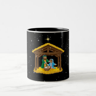 Christmas Nativity Two-Tone Coffee Mug