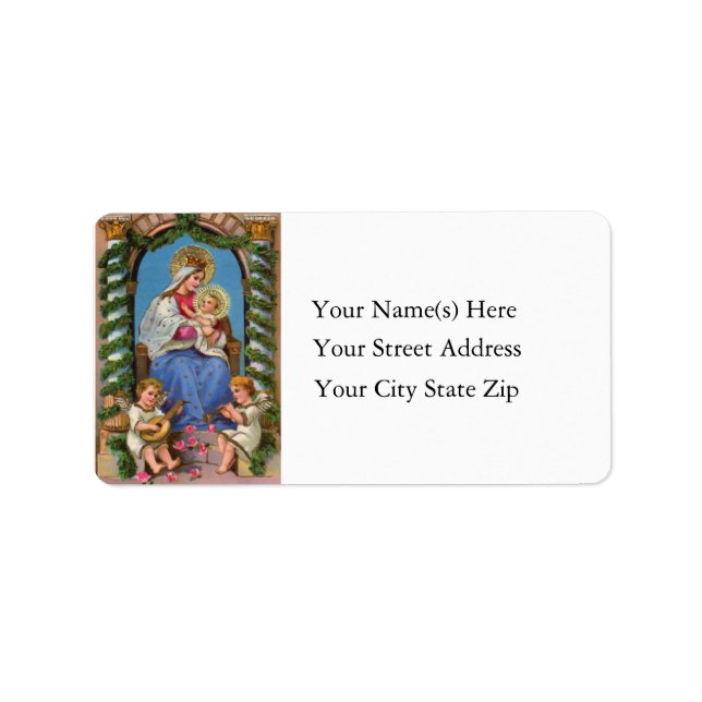Christmas Nativity Vintage Address Label (Front)