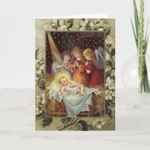 Christmas Nativity Vintage Reproduction Card