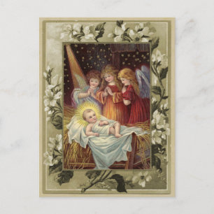 Christmas Nativity Vintage Reproduction Postcard