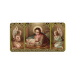 Christmas Nativity Virgin Mary Jesus Manger Label<br><div class="desc">These vintage Nativity labels are the perfect complement to all your Christmas mailings this year!</div>