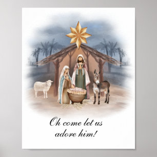 Christmas Nativity Wall Art Poster, Jesus