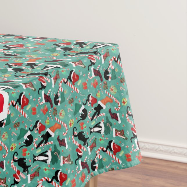 Christmas Naughty cats and stockings personalised Tablecloth (In Situ)