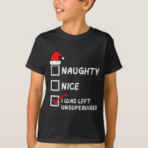 Christmas Naughty Nice Left Unsupervised Xmas Men T-Shirt