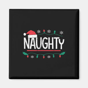 Christmas Naughty Nice Matching Funny Xmas Couple Magnet