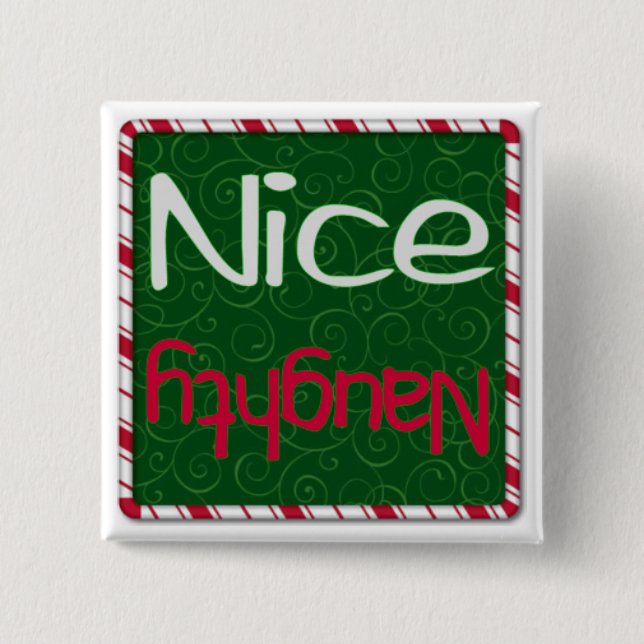 Christmas Naughty or Nice List button (Front)