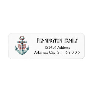 Christmas Nautical Mailing Address Family