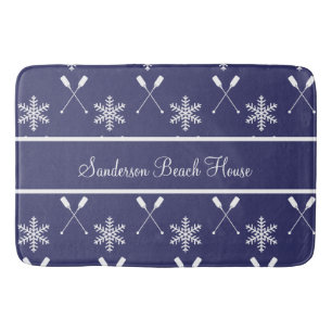 Christmas Nautical paddles  winter paddles beach Bath Mat
