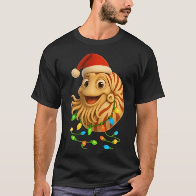 Christmas Nautilus Fish T-Shirt (Front)
