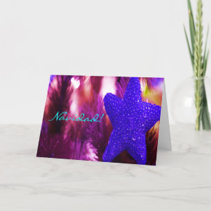 Christmas Navidad Blue Star Holiday Card